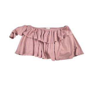 Bozzolo Top Size S One Shoulder Ruffle Top Size S Women's Pink Cropped Casual Ra